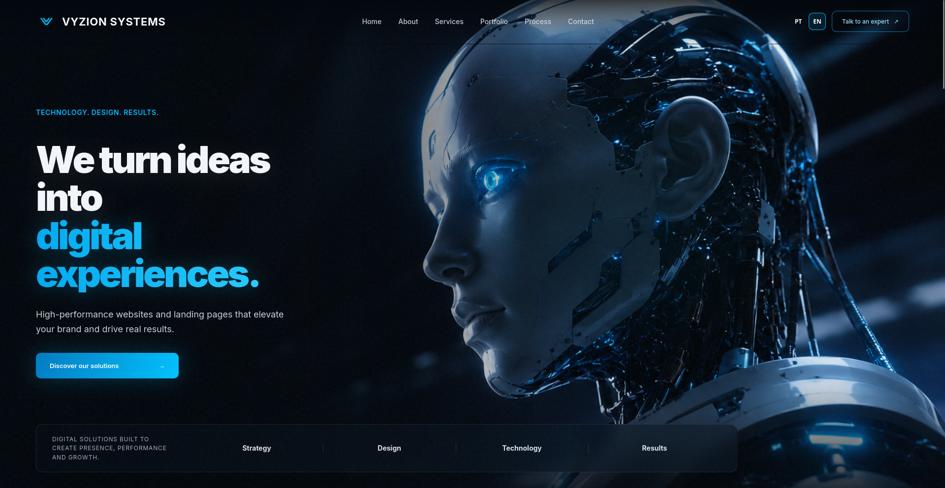 Projeto de landing page Vyzion